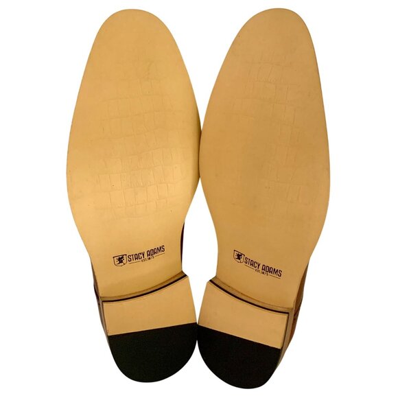 Stacy Adams Men’s Dickinson Oxford Dress Shoes 11 Cap Toe Leather Brogue Cognac - Picture 6 of 9